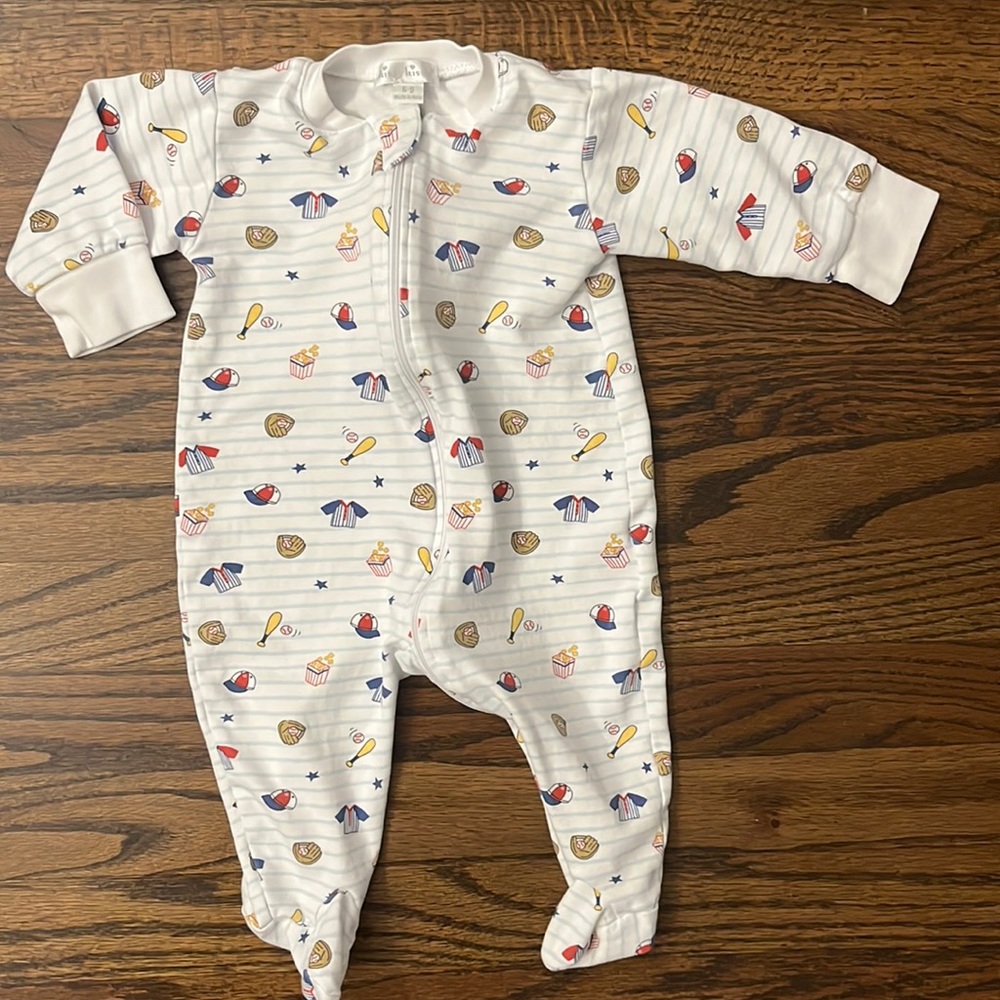 Kissy Kissy Baseball Zip Up Footie